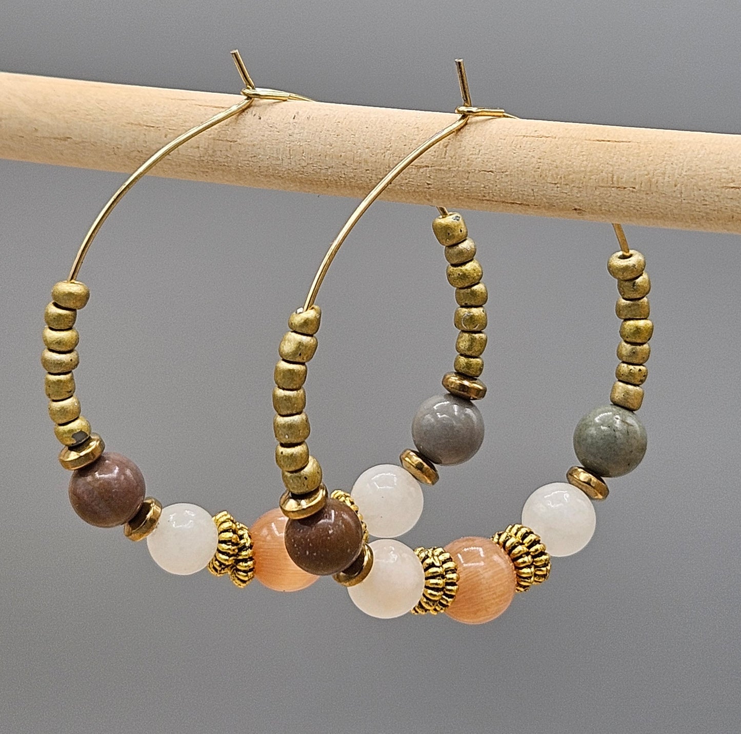 Créoles Oeil de chat Pastel