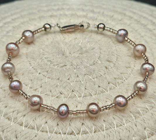 Bracelet Eclat de perles - Rosé Champagne