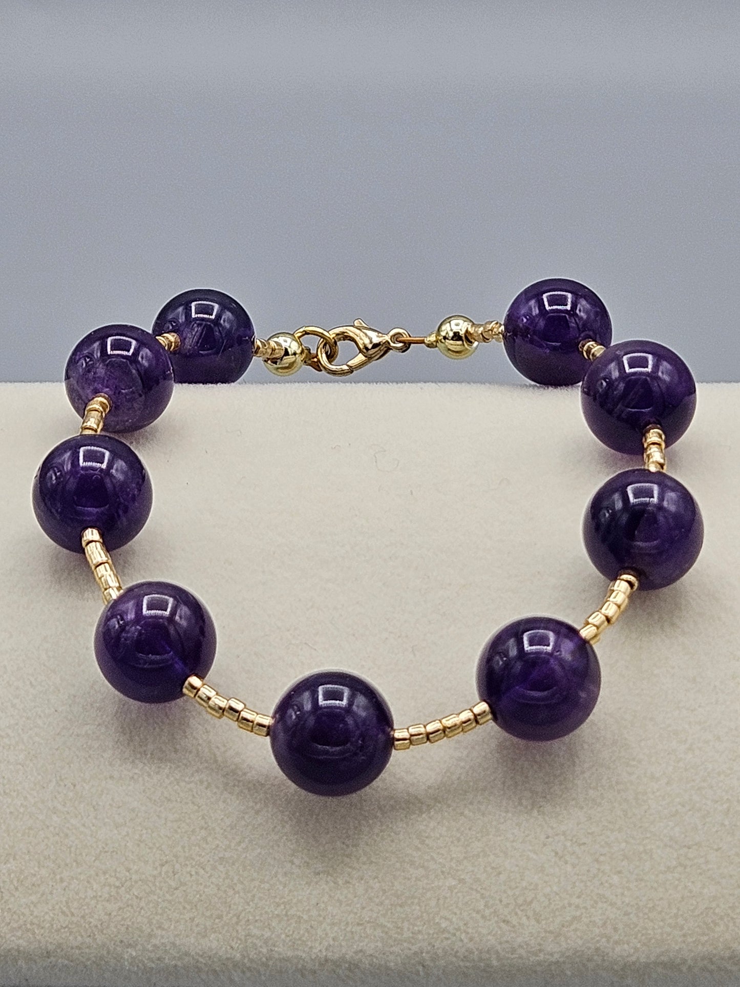 Bracelet Améthyste Ecume dorée - Zen