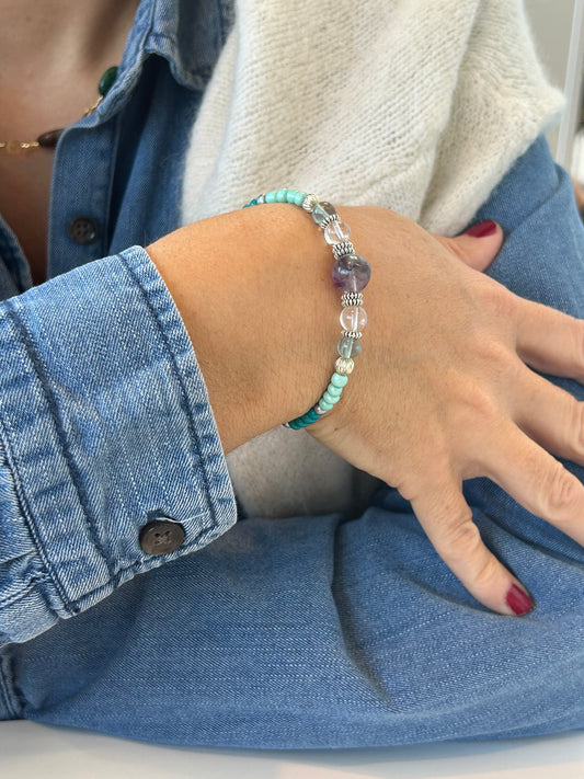 Bracelet Fluorite & roche