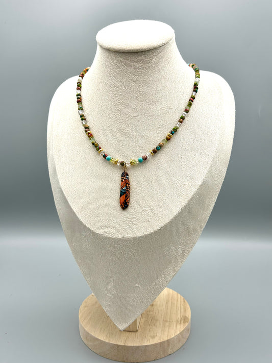 Collier Plume émaillée