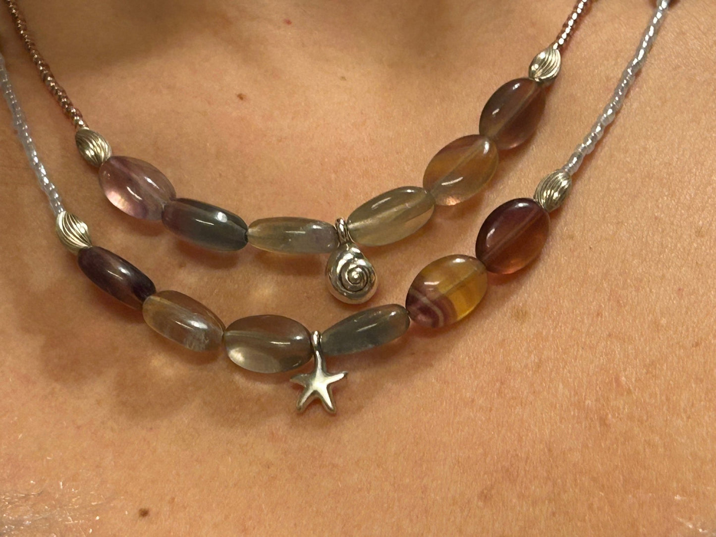 Collier Coquillage Fluorite - Colomba Créations