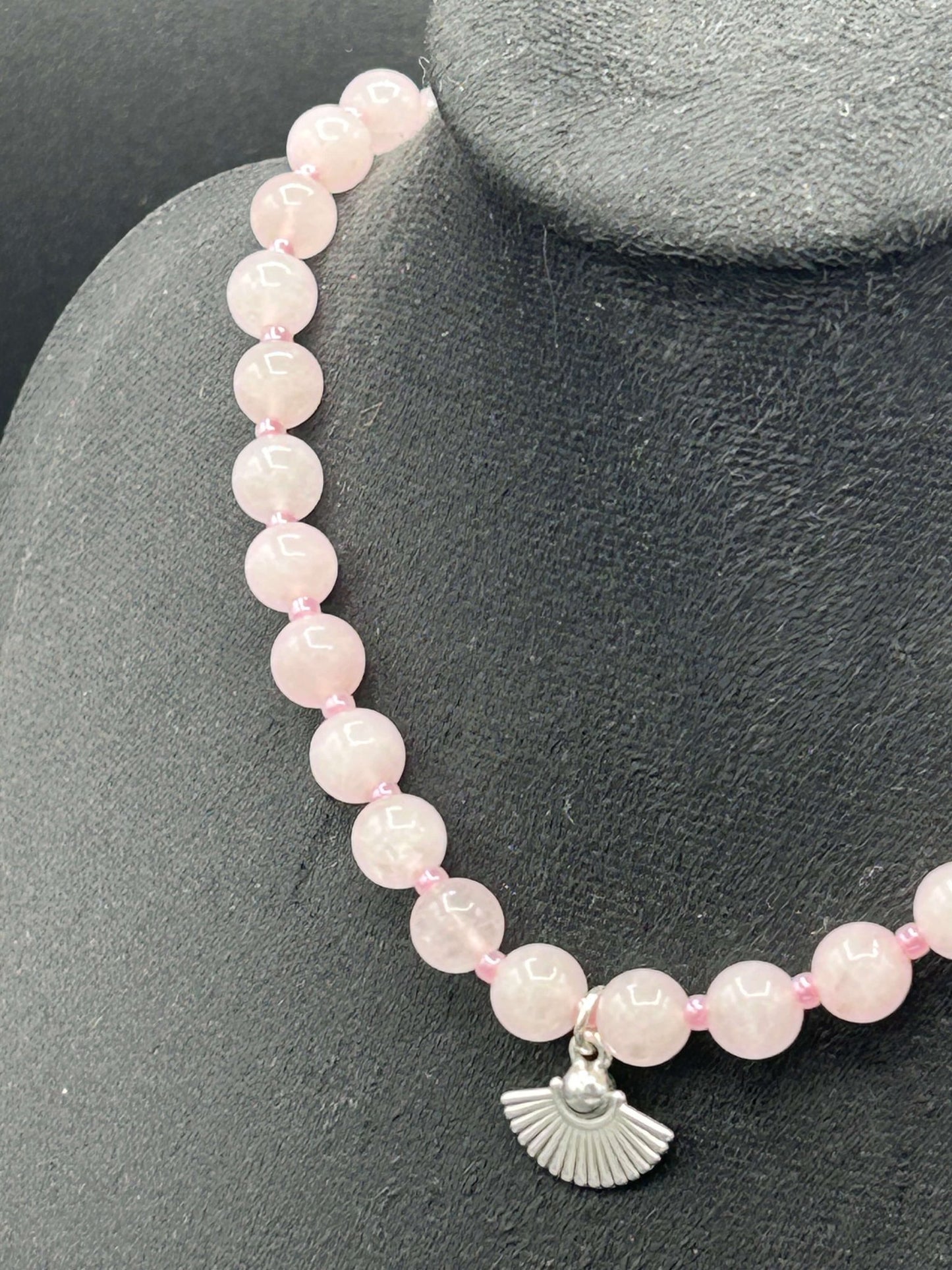 Collier Douceur de Rose – Quartz rose et argent - Colomba Créations