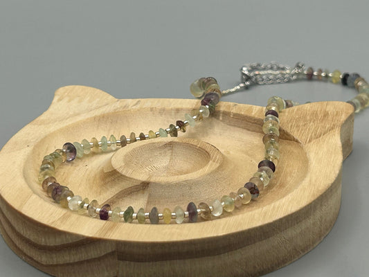 Collier Harmonie fluorite argentée - Colomba Créations