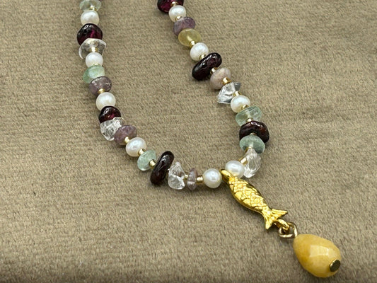 Collier Poisson Doré - Colomba Créations