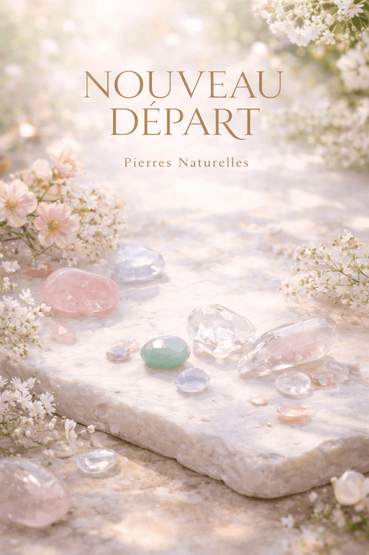 Pierres naturelles du nouveau départ : énergie positive et intentions