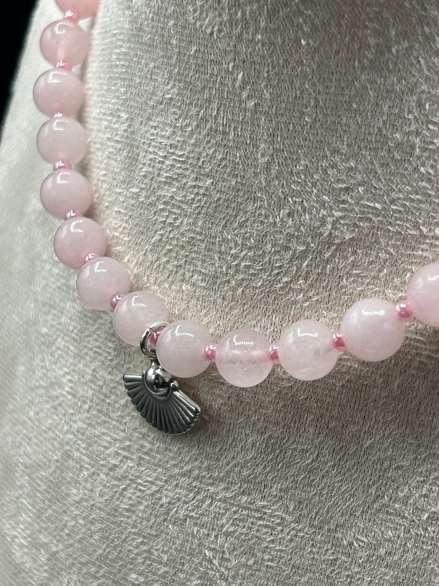 Collier Douceur de Rose – Quartz rose et argent