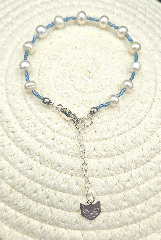 Bracelet Eclat de perles - Bleu profond