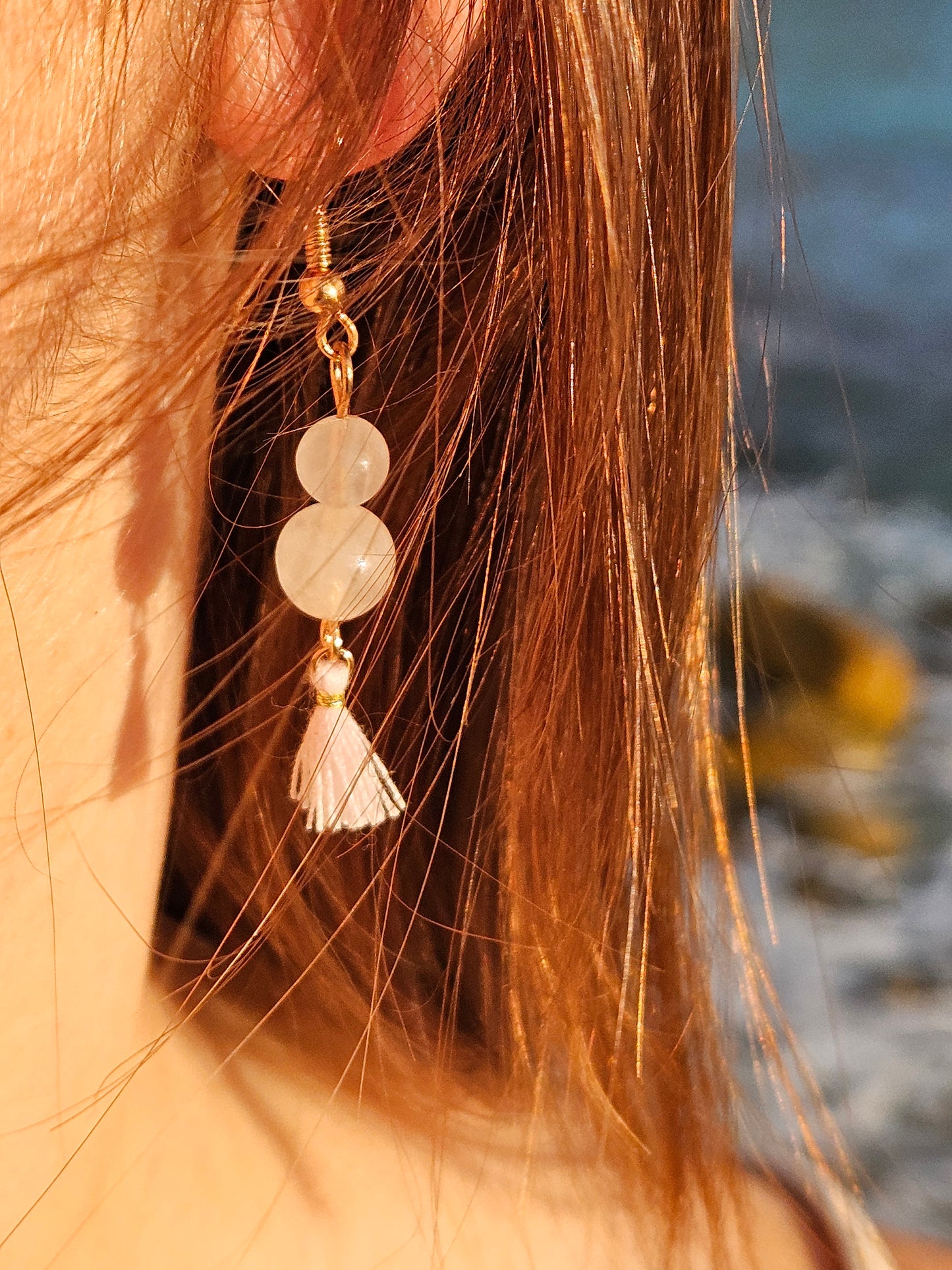 Pendantes Quartz Rose & Pompon