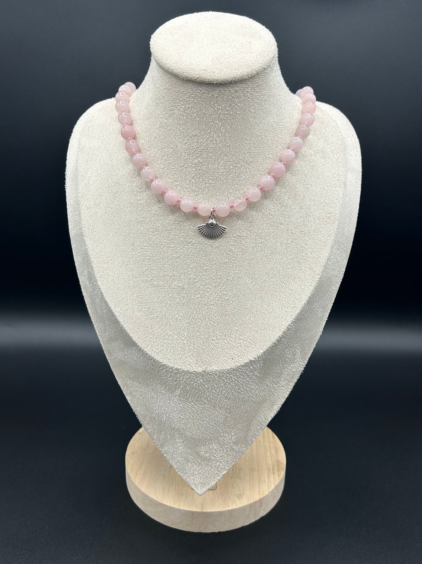 Collier Douceur de Rose – Quartz rose et argent