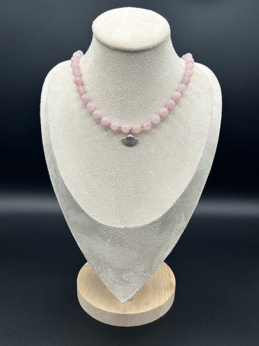 Collier Douceur de Rose – Quartz rose et argent