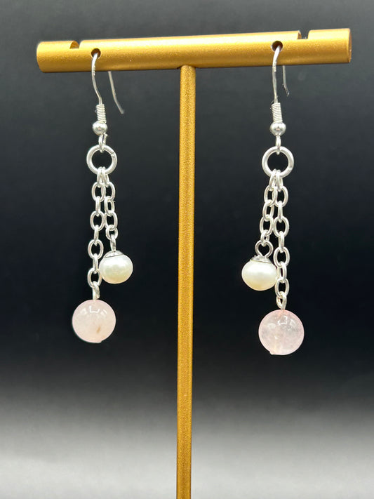 Boucles d’oreilles Rose & Perle