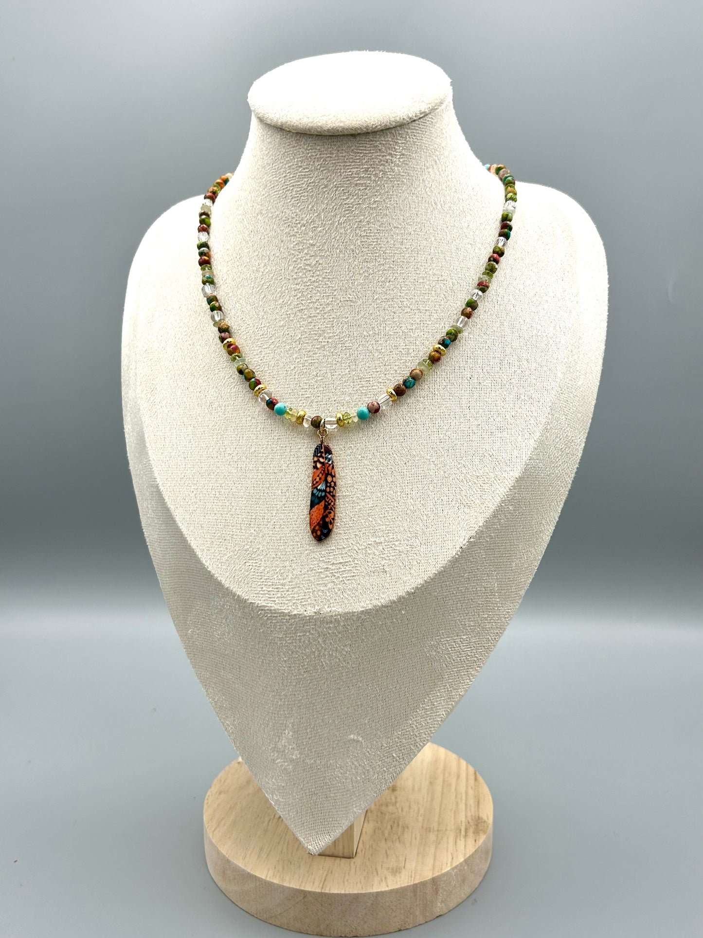 Collier Plume émaillée