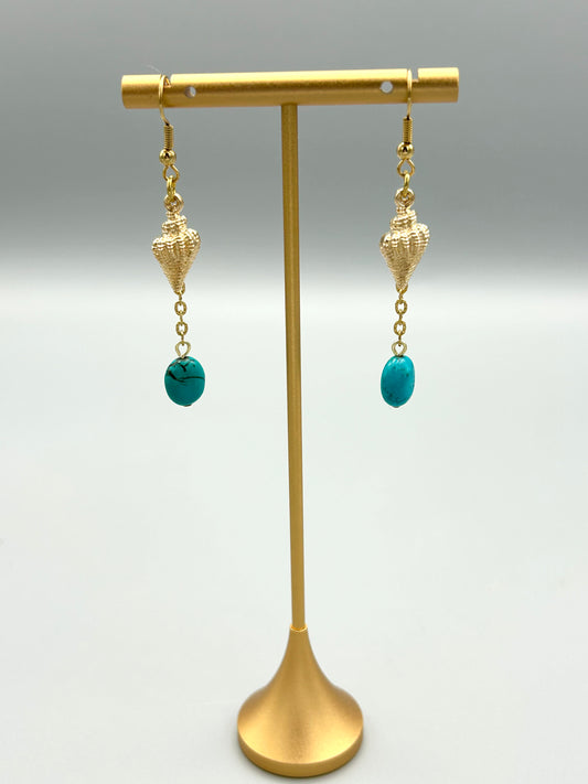 Boucles d’oreilles Coquillage & Turquoise