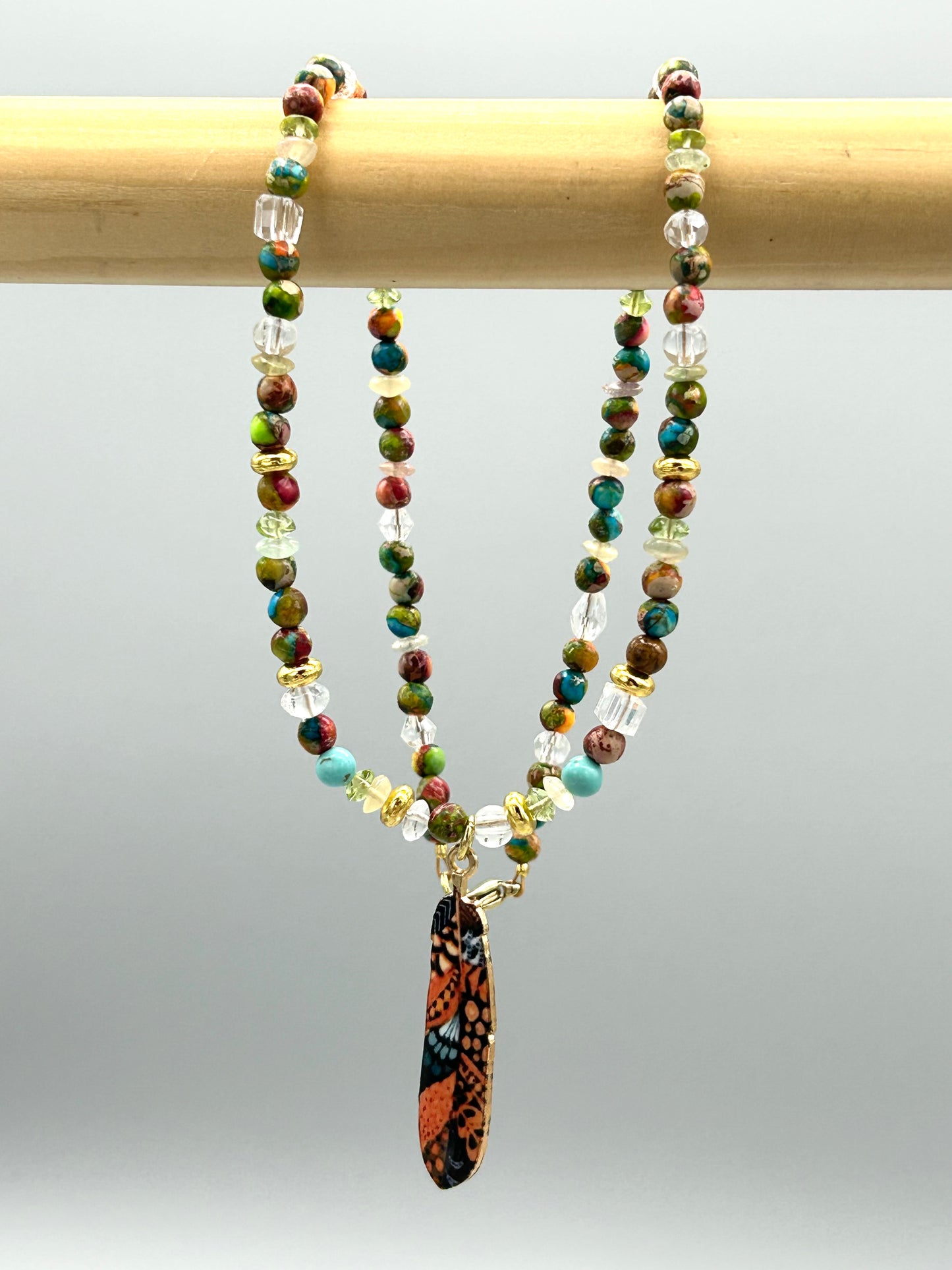 Collier Plume émaillée