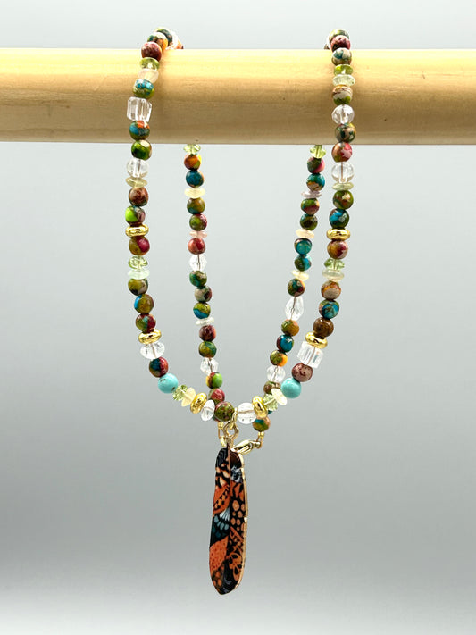 Collier Plume émaillée