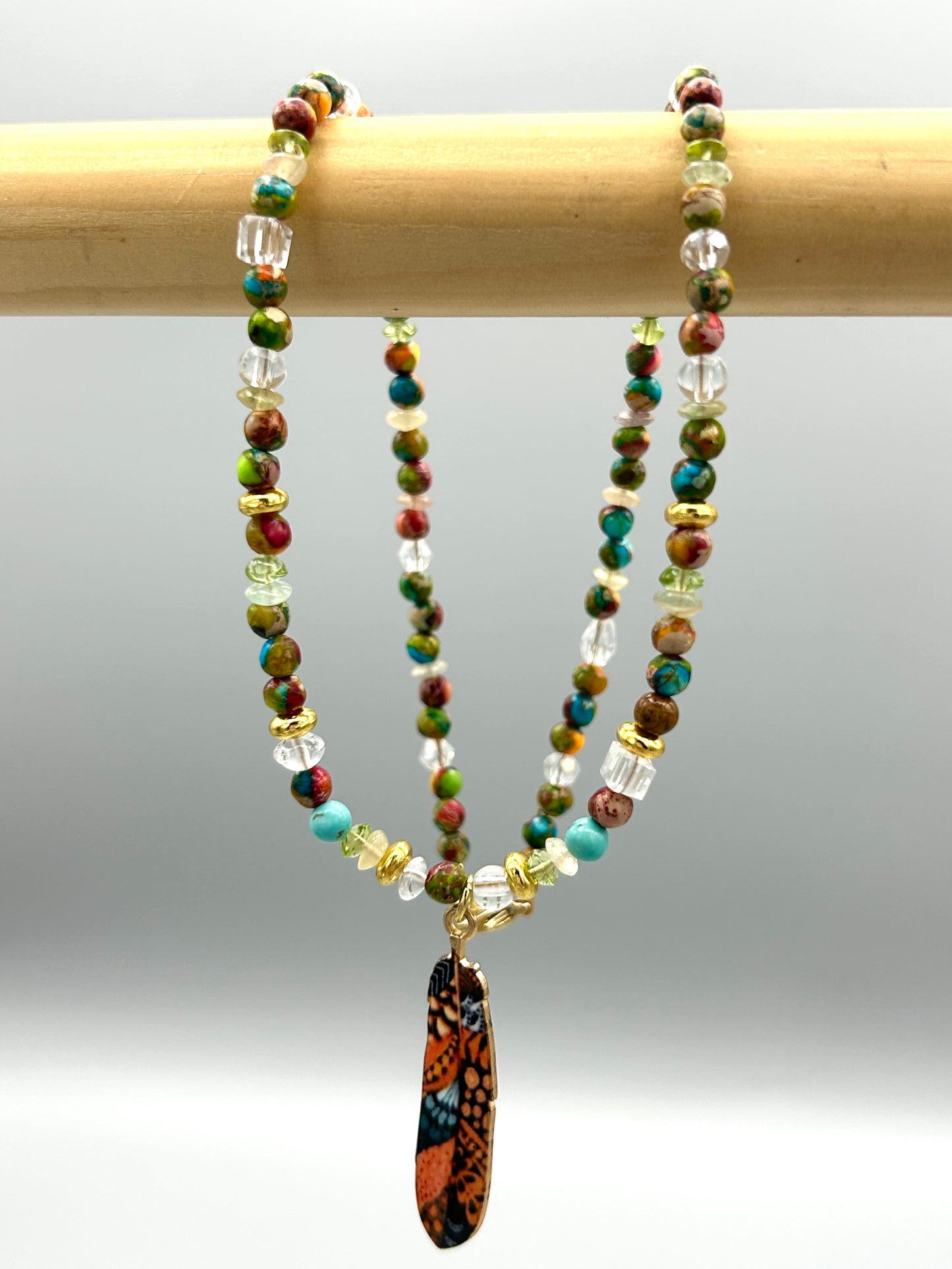 Collier Plume émaillée