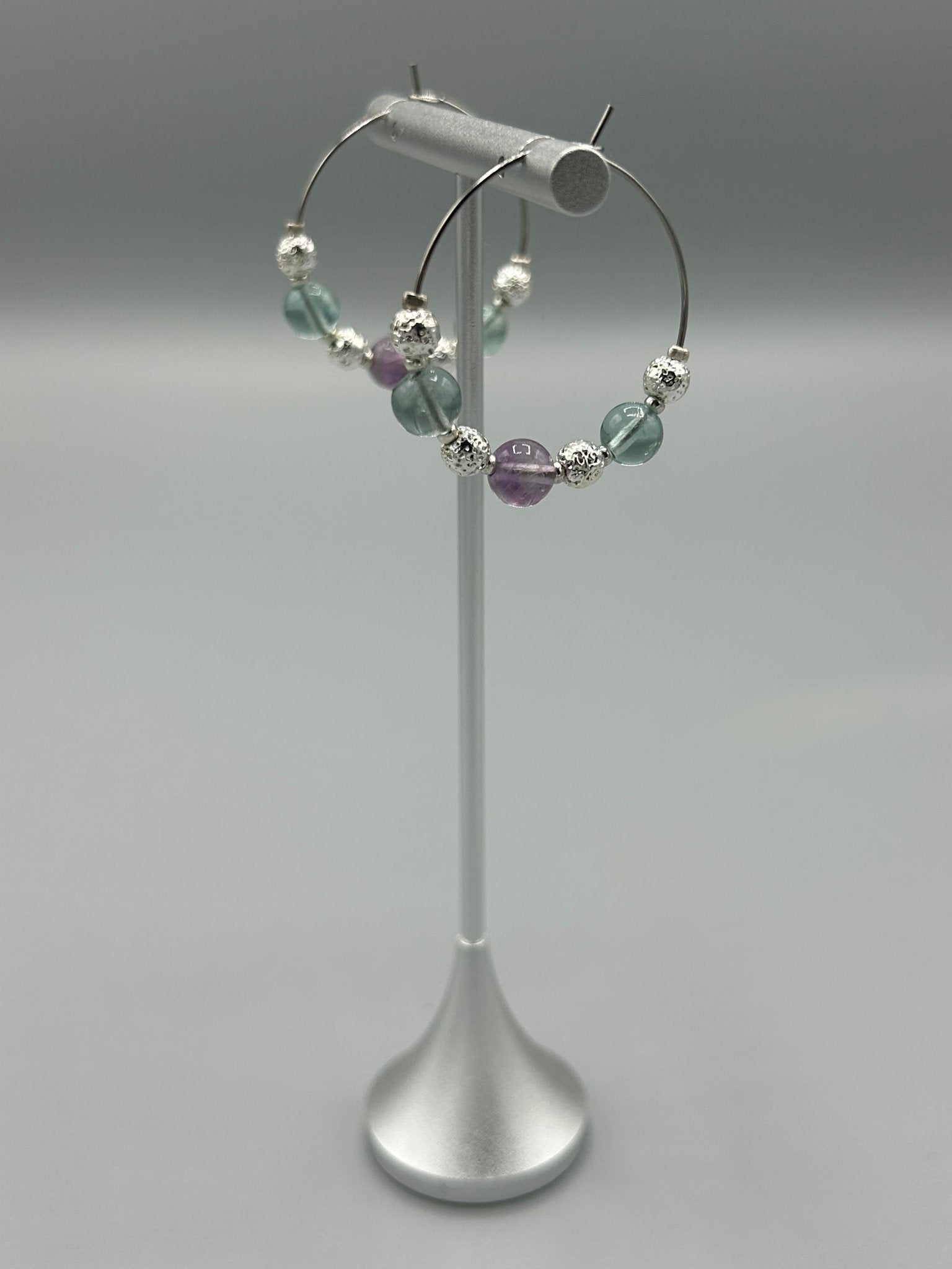 Boucles créoles fluorite - Eclat minéral - Colomba Créations