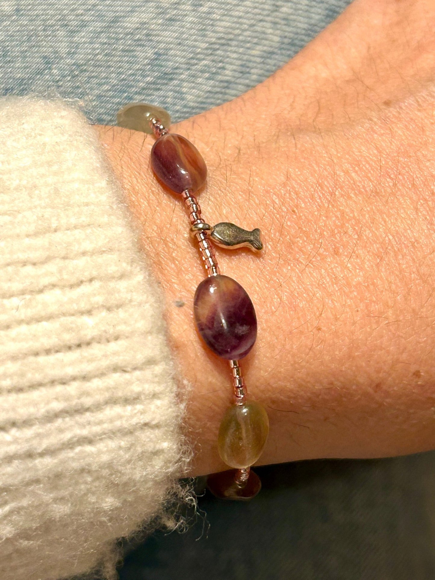 Bracelet Fluorite Ecume des Songes - Colomba Créations