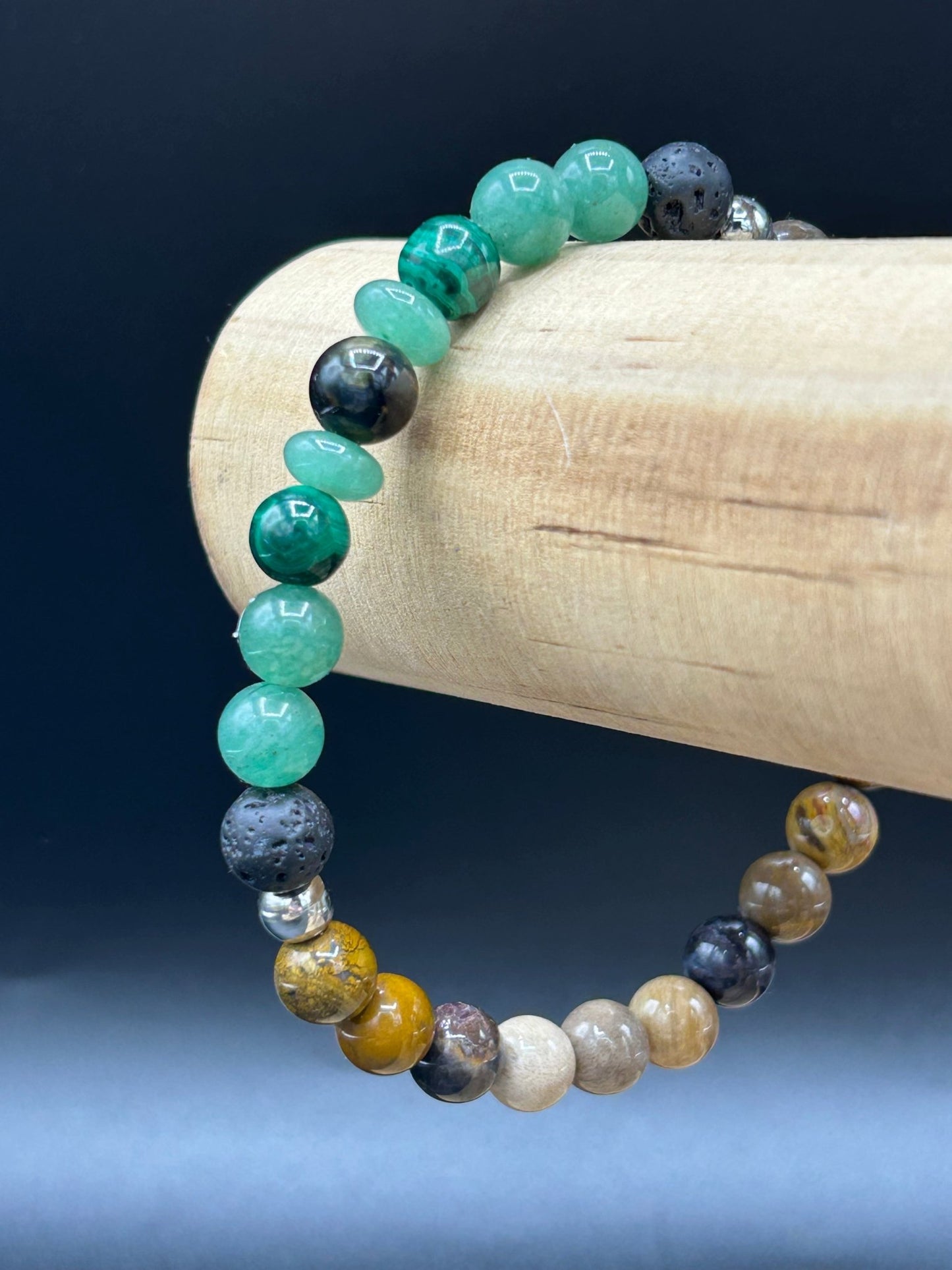 Bracelet homme jaspe, aventurine et œil de faucon – Protection et ancrage - Colomba Créations