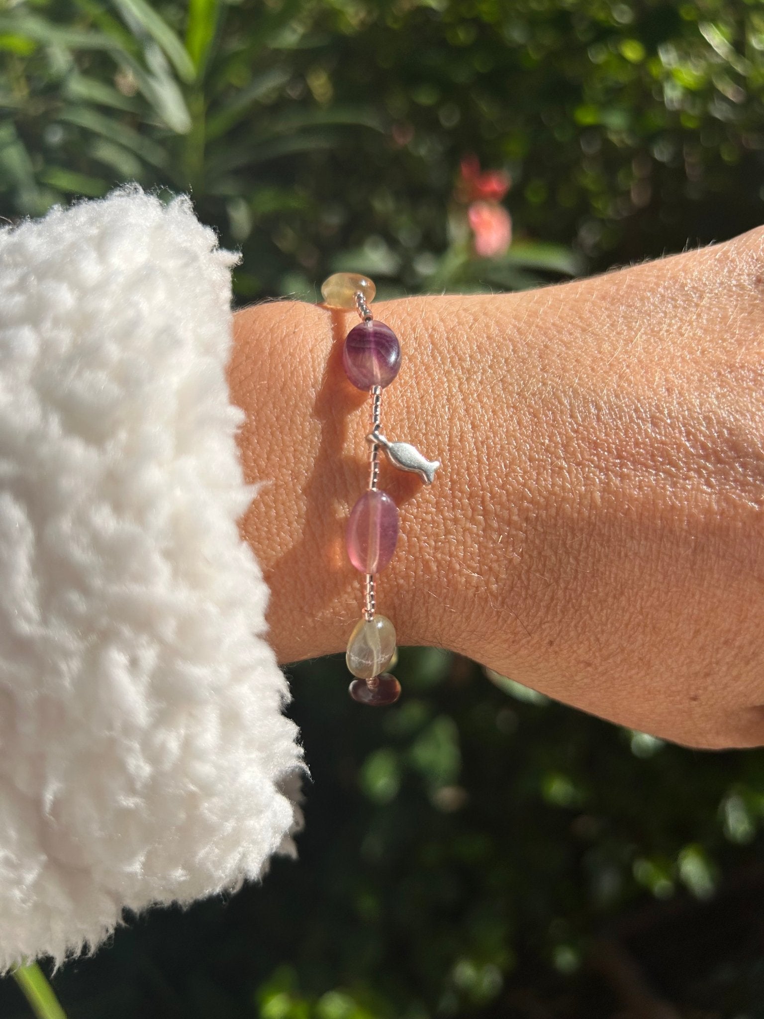 Bracelet Amethyste Ovale Mandala Violet - Zen