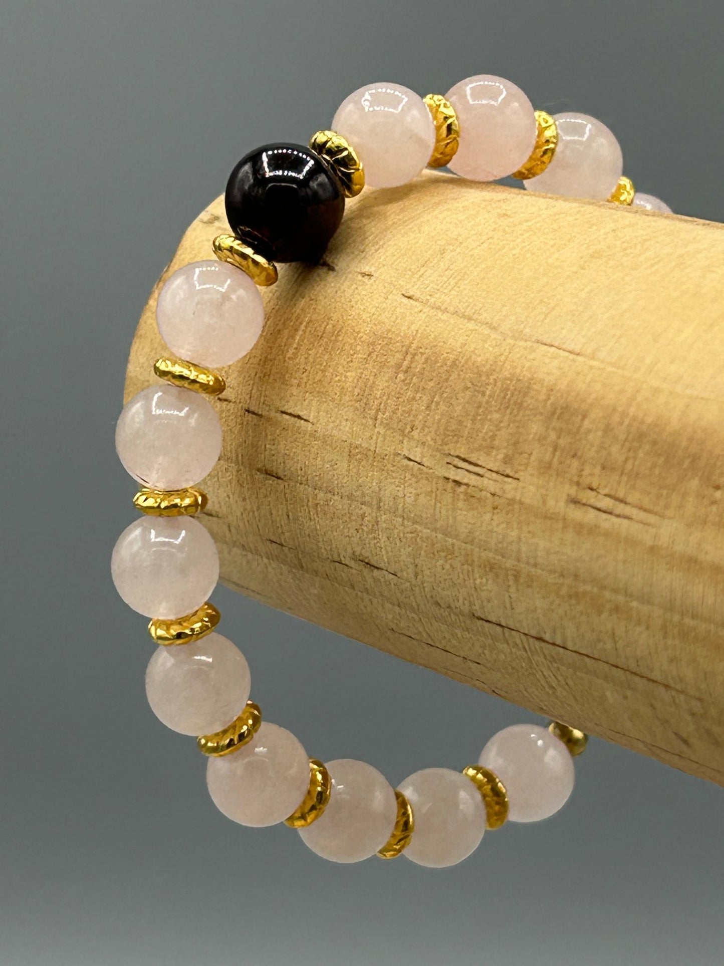 Bracelet Quartz rose et grenat - Colomba Créations