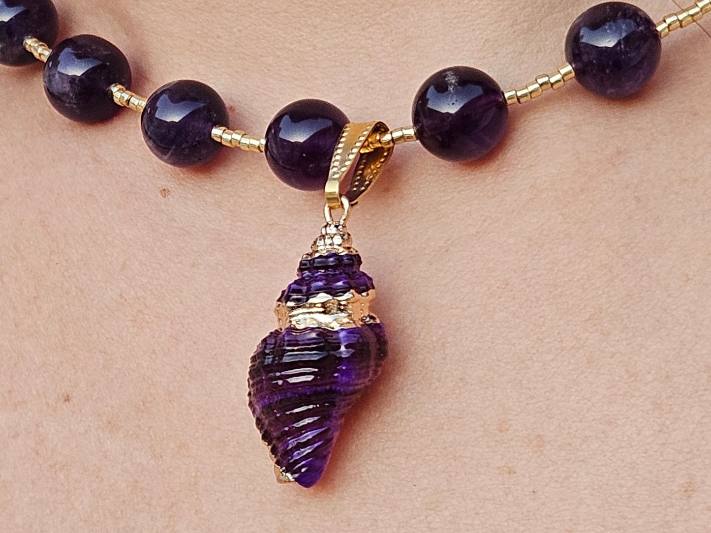 Collier Amethyste Ecume Violette