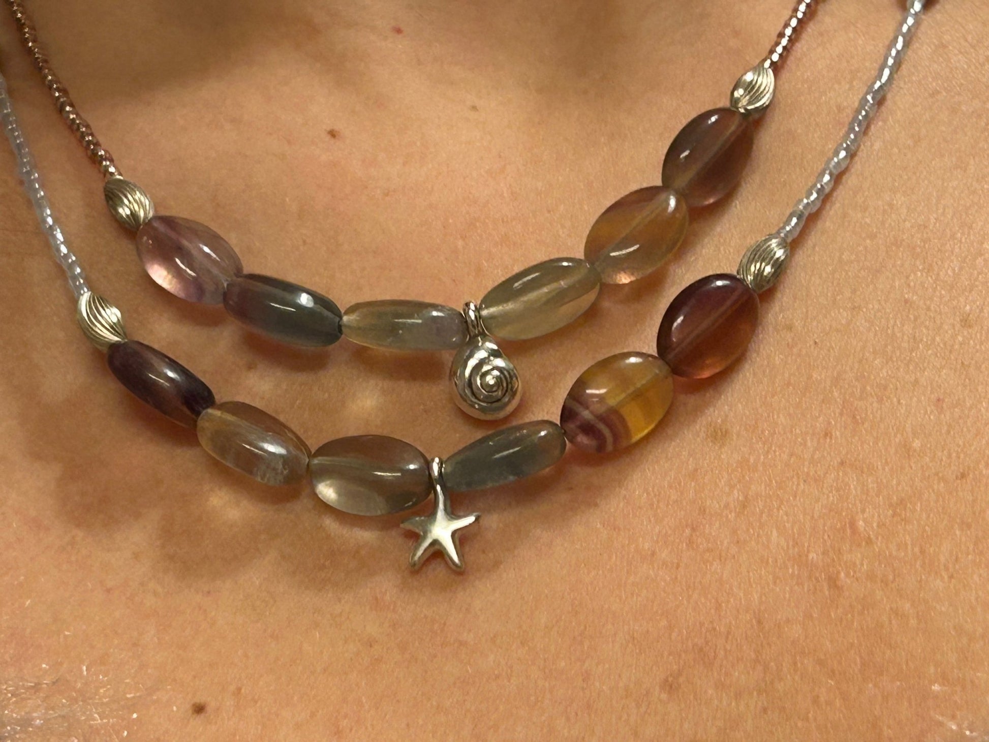 Collier Coquillage Fluorite - Colomba Créations