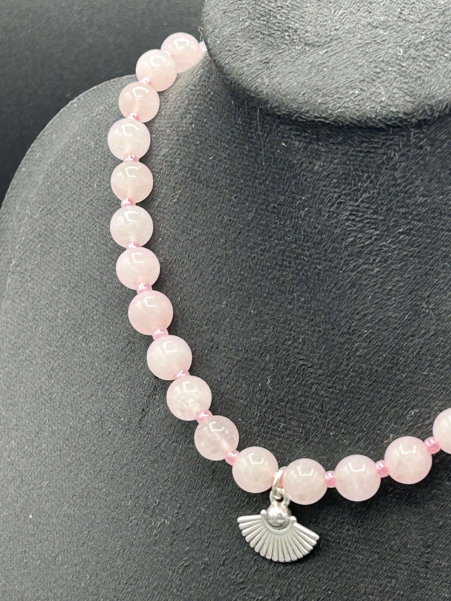 Collier Douceur de Rose – Quartz rose et argent - Colomba Créations