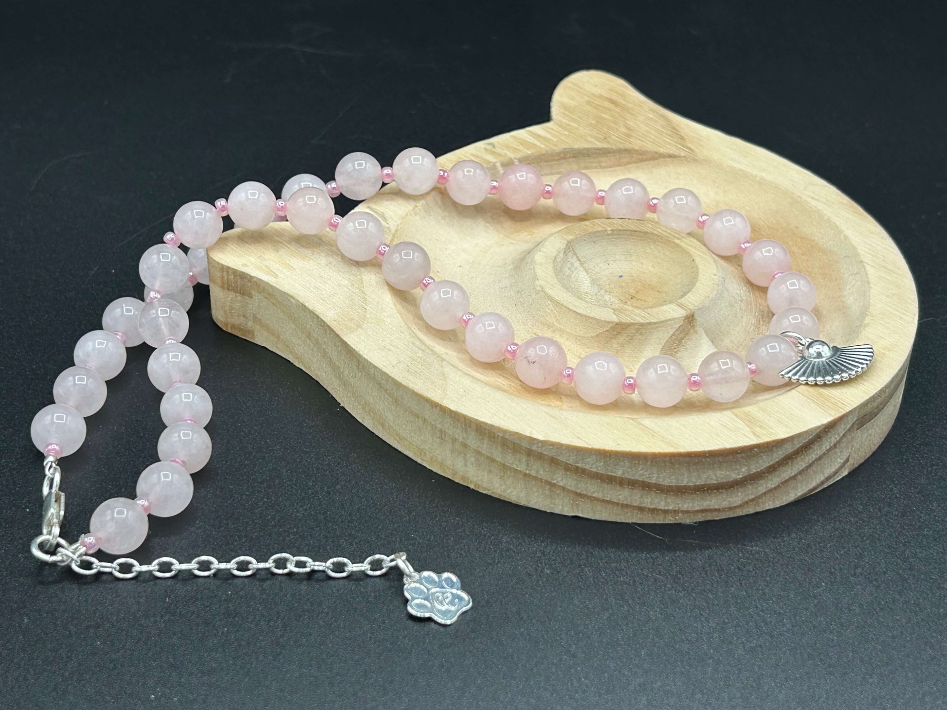 Collier Douceur de Rose – Quartz rose et argent - Colomba Créations