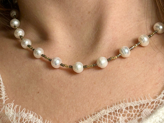 Collier Eclat de perles - Bicolore Or Argent - Colomba Créations