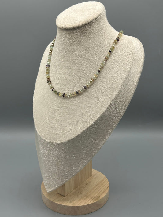 Collier Harmonie fluorite argentée - Colomba Créations