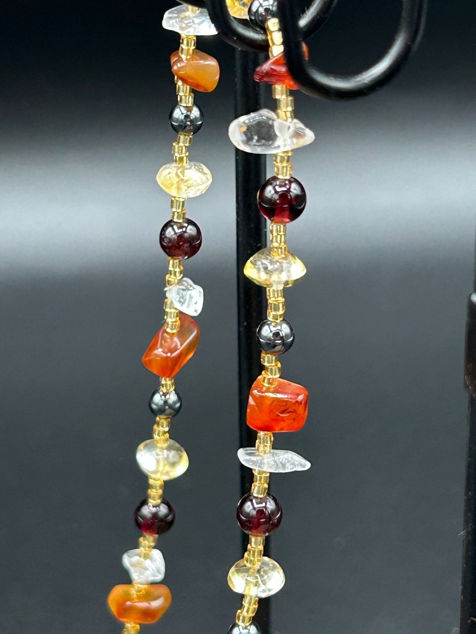 Collier pierres naturelles – cornaline, grenat et citrine - Colomba Créations