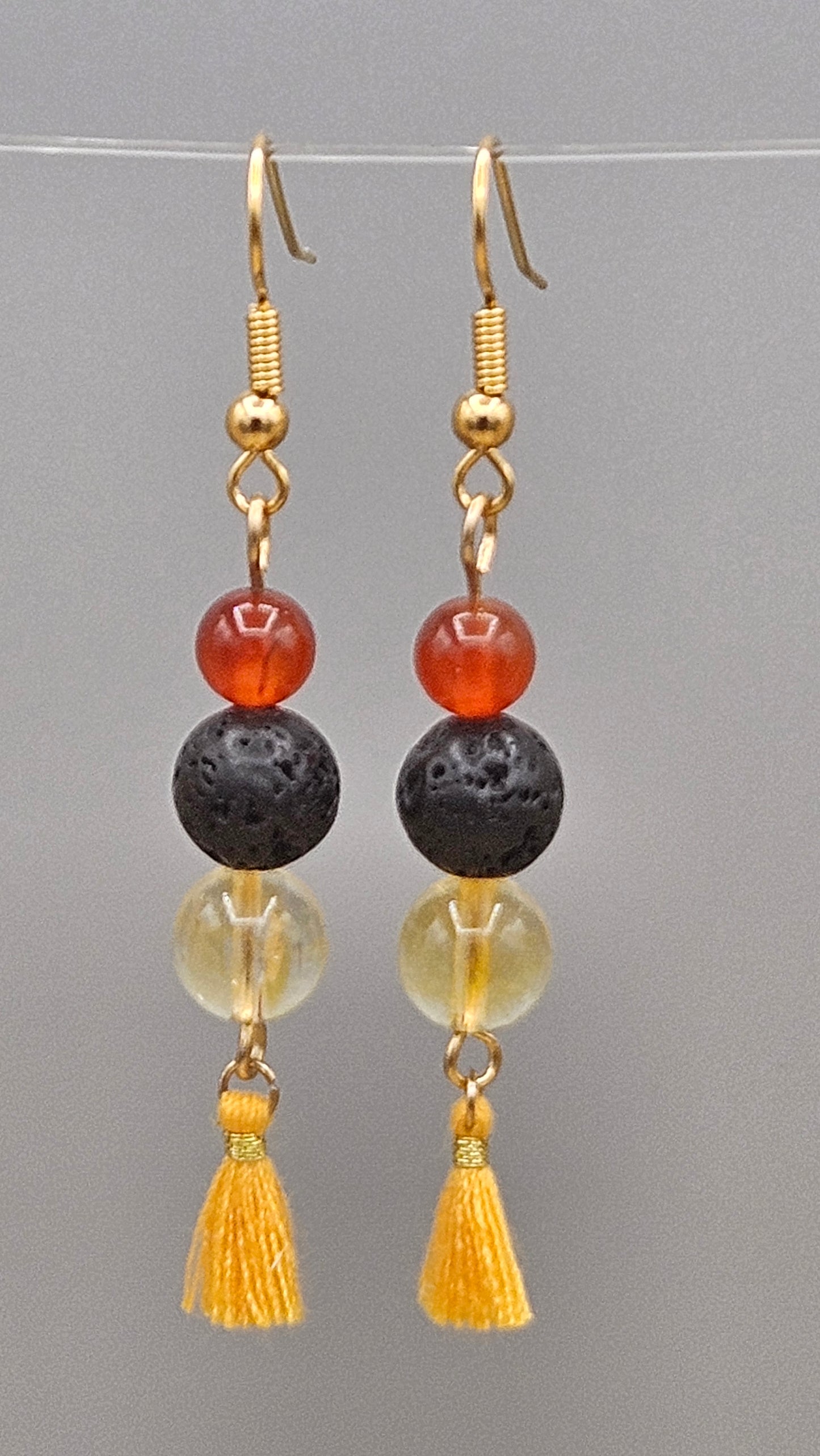 Boucles Pompon Lave Doré