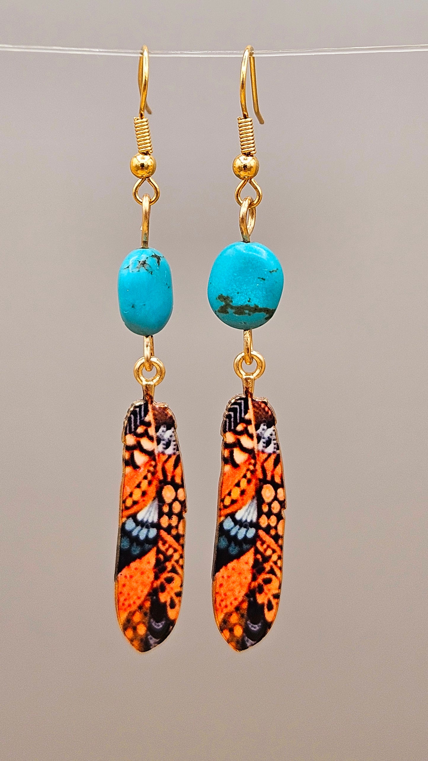 Boucles Plume Turquoise